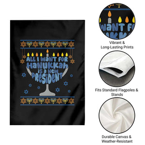 Funny Political Ugly Garden Flag All I Want For Hanukkah Is A New President TS12 Print Your Wear