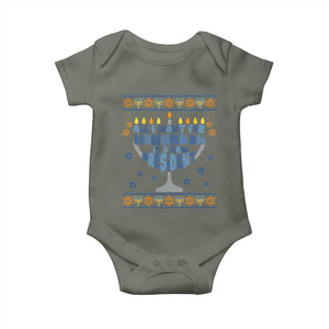 Funny Political Ugly Baby Onesie All I Want For Hanukkah Is A New President TS12 Military Green Print Your Wear