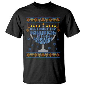 Funny Political Ugly T Shirt All I Want For Hanukkah Is A New President TS12 Black Print Your Wear