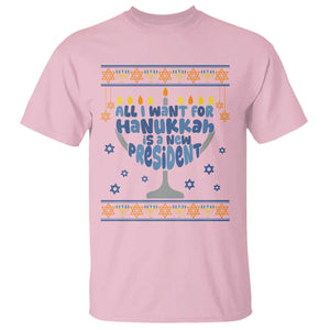 Funny Political Ugly T Shirt All I Want For Hanukkah Is A New President TS12 Light Pink Print Your Wear