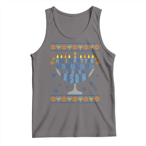Funny Political Ugly Tank Top All I Want For Hanukkah Is A New President TS12 Deep Heather Print Your Wear