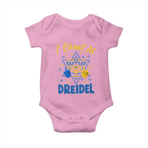 I Cheat At Dreidel Baby Onesie Funny Hanukkah Jewish Gift TS12 Light Pink Print Your Wear