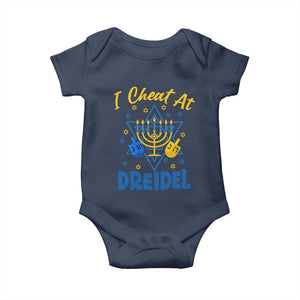 I Cheat At Dreidel Baby Onesie Funny Hanukkah Jewish Gift TS12 Navy Print Your Wear