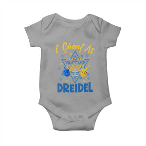 I Cheat At Dreidel Baby Onesie Funny Hanukkah Jewish Gift TS12 Sport Gray Print Your Wear