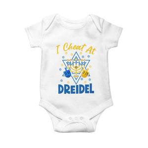 I Cheat At Dreidel Baby Onesie Funny Hanukkah Jewish Gift TS12 White Print Your Wear