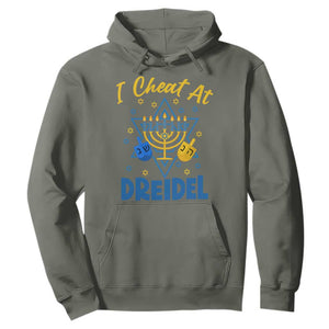 I Cheat At Dreidel Hoodie Funny Hanukkah Jewish Gift TS12 Military Green Print Your Wear