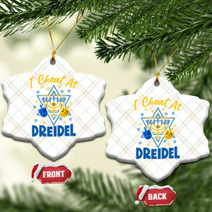 I Cheat At Dreidel Ceramic Ornament Funny Hanukkah Jewish Gift TS12 Print Your Wear