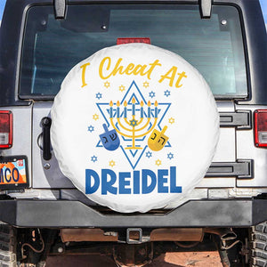 I Cheat At Dreidel Spare Tire Cover Funny Hanukkah Jewish Gift - Print Your Wear