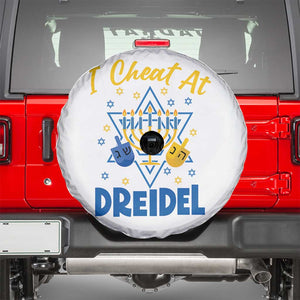 I Cheat At Dreidel Spare Tire Cover Funny Hanukkah Jewish Gift - Print Your Wear