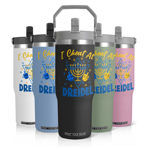 I Cheat At Dreidel Flip Straw Tumbler Funny Hanukkah Jewish Gift TS12 Print Your Wear