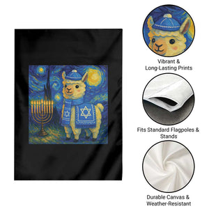 Starry Hanukkah Night Garden Flag Funny Llama Jewish Holiday Gift TS12 Print Your Wear