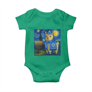 Starry Hanukkah Night Baby Onesie Funny Llama Jewish Holiday Gift TS12 Irish Green Print Your Wear