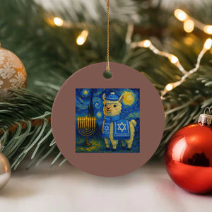 Starry Hanukkah Night Ceramic Ornament Funny Llama Jewish Holiday Gift TS12 1pc Mocha Print Your Wear