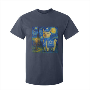 Starry Hanukkah Night T Shirt For Kid Funny Llama Jewish Holiday Gift TS12 Navy Print Your Wear