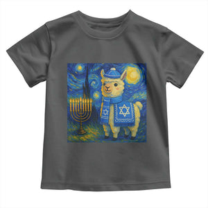 Starry Hanukkah Night Toddler T Shirt Funny Llama Jewish Holiday Gift TS12 Dark Heather Print Your Wear