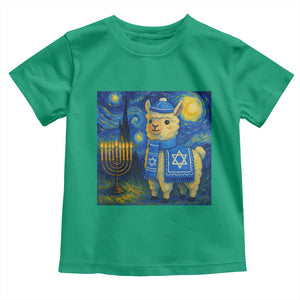Starry Hanukkah Night Toddler T Shirt Funny Llama Jewish Holiday Gift TS12 Irish Green Print Your Wear