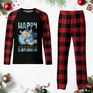 Funny Happy Llamakkah Plaid Pajama Set Cute Llama Jewish Holiday Gift TS12 Buffalo Plaid Print Your Wear