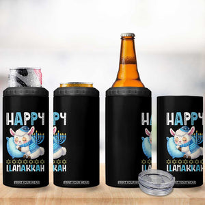 Funny Happy Llamakkah 4 in 1 Can Cooler Tumbler Cute Llama Jewish Holiday Gift TS12 Print Your Wear