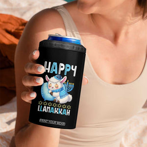 Funny Happy Llamakkah 4 in 1 Can Cooler Tumbler Cute Llama Jewish Holiday Gift TS12 Print Your Wear