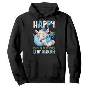 Funny Happy Llamakkah Hoodie Cute Llama Jewish Holiday Gift TS12 Black Print Your Wear