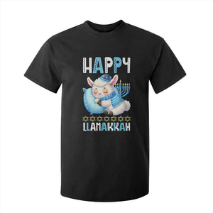 Funny Happy Llamakkah T Shirt For Kid Cute Llama Jewish Holiday Gift TS12 Black Print Your Wear