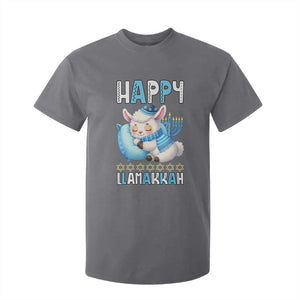 Funny Happy Llamakkah T Shirt For Kid Cute Llama Jewish Holiday Gift TS12 Charcoal Print Your Wear