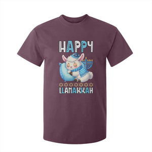 Funny Happy Llamakkah T Shirt For Kid Cute Llama Jewish Holiday Gift TS12 Maroon Print Your Wear