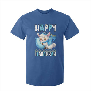 Funny Happy Llamakkah T Shirt For Kid Cute Llama Jewish Holiday Gift TS12 Royal Blue Print Your Wear