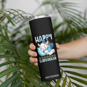Funny Happy Llamakkah Skinny Tumbler Cute Llama Jewish Holiday Gift TS12 Print Your Wear
