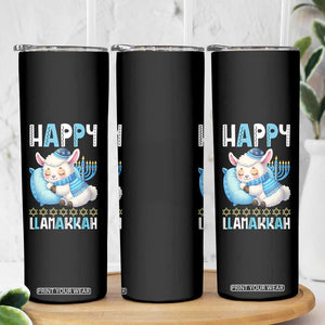 Funny Happy Llamakkah Skinny Tumbler Cute Llama Jewish Holiday Gift TS12 Print Your Wear