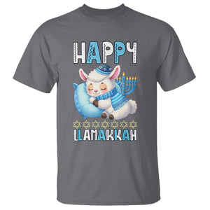 Funny Happy Llamakkah T Shirt Cute Llama Jewish Holiday Gift TS12 Charcoal Print Your Wear