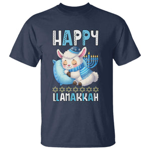 Funny Happy Llamakkah T Shirt Cute Llama Jewish Holiday Gift TS12 Navy Print Your Wear