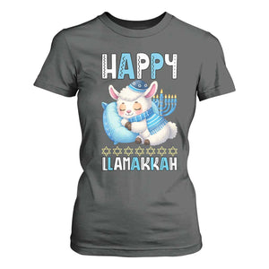 Funny Happy Llamakkah T Shirt For Women Cute Llama Jewish Holiday Gift TS12 Dark Heather Print Your Wear