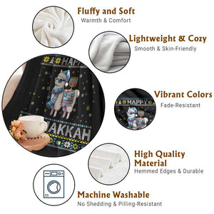 Happy LLamakkah Throw Blanket Funny Llama Ugly Hanukkah Christmas Gift TS12 Print Your Wear