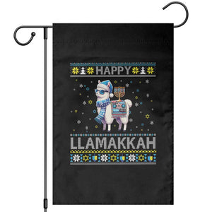 Happy LLamakkah Garden Flag Funny Llama Ugly Hanukkah Christmas Gift TS12 Black Print Your Wear