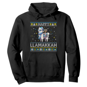 Happy LLamakkah Hoodie Funny Llama Ugly Hanukkah Christmas Gift TS12 Black Print Your Wear