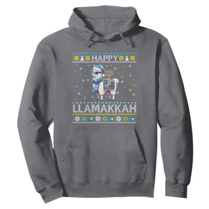 Happy LLamakkah Hoodie Funny Llama Ugly Hanukkah Christmas Gift TS12 Charcoal Print Your Wear