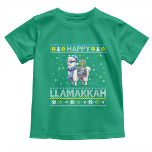 Happy LLamakkah Toddler T Shirt Funny Llama Ugly Hanukkah Christmas Gift TS12 Irish Green Print Your Wear