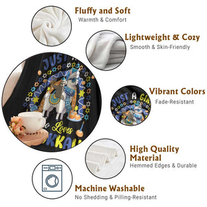 A Girl Loves Hanukkah Throw Blanket Funny Sloth On Llama Jewish Holiday Gift TS12 Print Your Wear