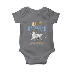 Funny Happy Hanukkah Llama Be Our Guest For Eight Nights Gift Baby Onesie Funny Hanukkah Gift TS12 Charcoal Print Your Wear
