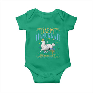 Funny Happy Hanukkah Llama Be Our Guest For Eight Nights Gift Baby Onesie Funny Hanukkah Gift TS12 Irish Green Print Your Wear