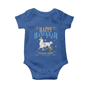 Funny Happy Hanukkah Llama Be Our Guest For Eight Nights Gift Baby Onesie Funny Hanukkah Gift TS12 Royal Blue Print Your Wear