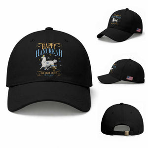 Funny Happy Hanukkah Llama Be Our Guest For Eight Nights Gift Baseball Cap Funny Hanukkah Gift TS12 Baseball Cap Universal Fit Black Print Your Wear