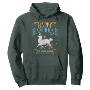 Funny Happy Hanukkah Llama Be Our Guest For Eight Nights Gift Hoodie Funny Hanukkah Gift TS12 Dark Forest Green Print Your Wear