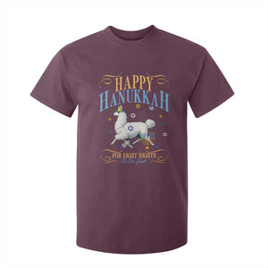 Funny Happy Hanukkah Llama Be Our Guest For Eight Nights Gift T Shirt For Kid Funny Hanukkah Gift TS12 Maroon Print Your Wear