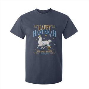 Funny Happy Hanukkah Llama Be Our Guest For Eight Nights Gift T Shirt For Kid Funny Hanukkah Gift TS12 Navy Print Your Wear