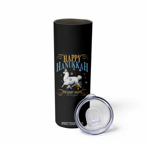 Funny Happy Hanukkah Llama Be Our Guest For Eight Nights Gift Skinny Tumbler Funny Hanukkah Gift TS12 Print Your Wear