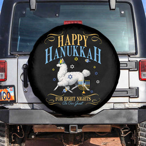 Funny Happy Hanukkah Llama Be Our Guest For Eight Nights Gift Spare Tire Cover Funny Hanukkah Gift TS12 No hole Black Print Your Wear