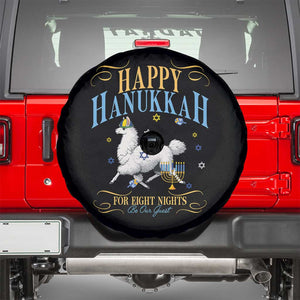 Funny Happy Hanukkah Llama Be Our Guest For Eight Nights Gift Spare Tire Cover Funny Hanukkah Gift TS12 Black Print Your Wear