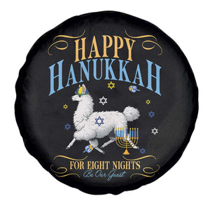 Funny Happy Hanukkah Llama Be Our Guest For Eight Nights Gift Spare Tire Cover Funny Hanukkah Gift - Print Your Wear